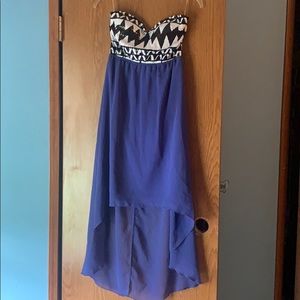 Blue dress with sequenced top size m
